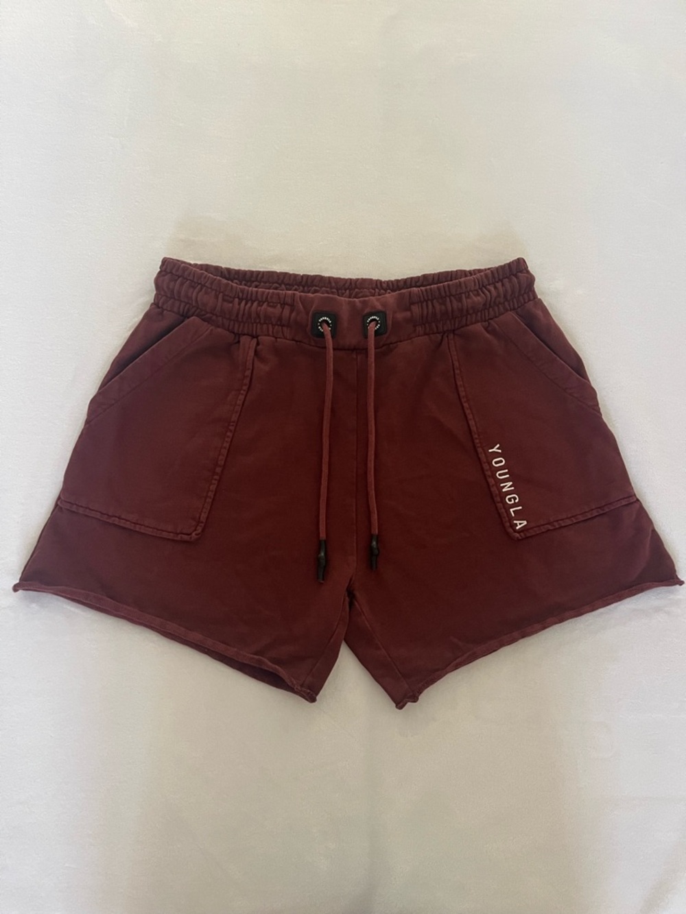 YoungLA Burgundy Washed Drawstring Shorts L